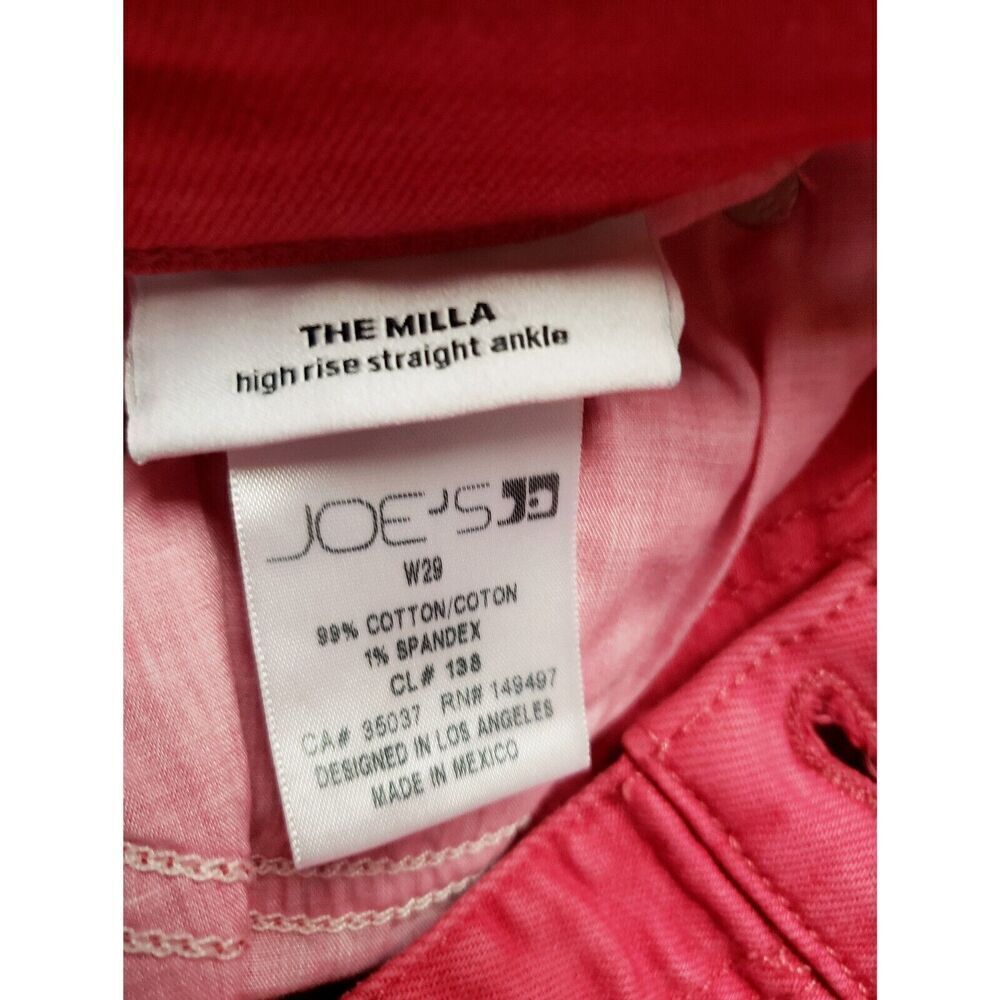 Joes Jeans Womens Size 29 Pomegranate The Milla High Rise Straight Ankle Denim - Picture 13 of 16